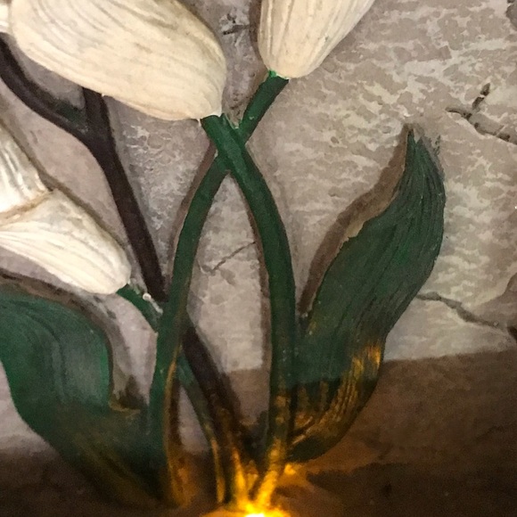 Calla Lily Shadowbox Stone Art Wall or Table Decor - Picture 6 of 7